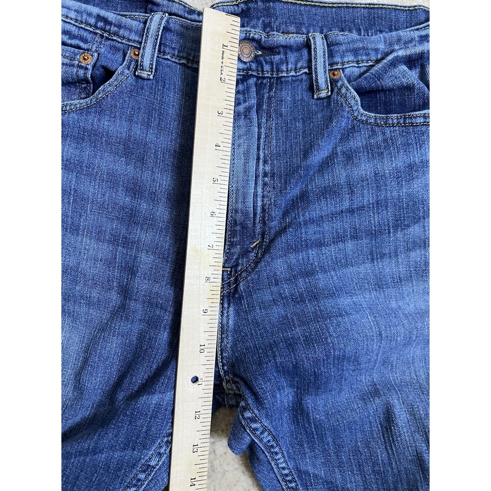 LEVI LEVIS 505 STRAIGHT Leg Jeans Mens 34X32 Denim Red Tab Grunge Distressed - Picture 5 of 8